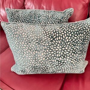 Chic Teal and Cream Patterned Pillows